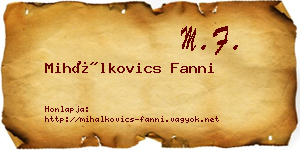 Mihálkovics Fanni névjegykártya